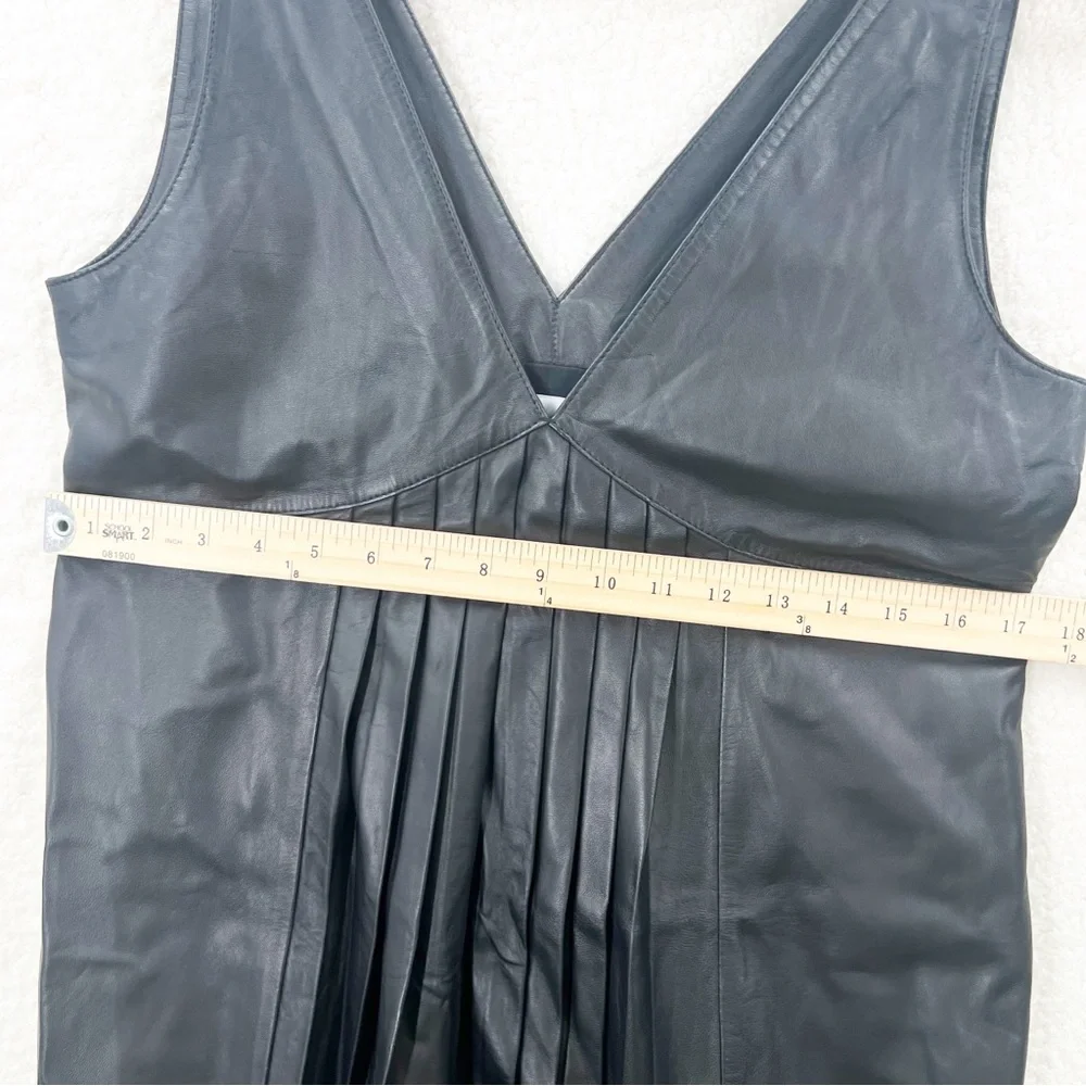 Massimo Dutti black sheep leather limited edition dress size S - Picture 10 of 11